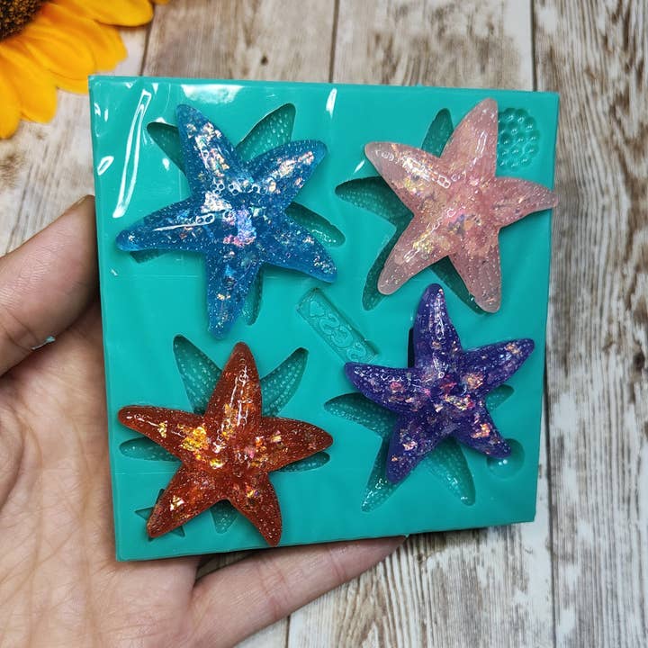 Serena Creazione di Serena Stampone – wholesale DIY craft kit – Starfish Mold 4pcs 5cm in silicone for resin and plaster4