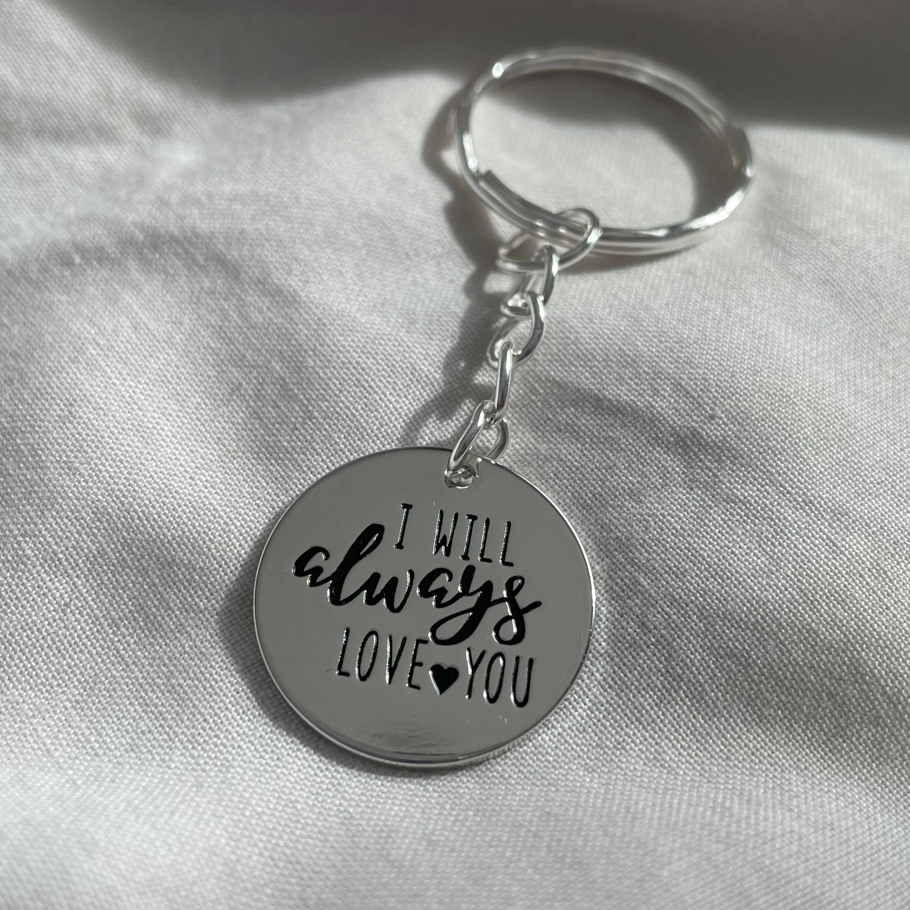 Roshni Desai & Things – wholesale Nyckelring - Unisex – Jag kommer alltid att älska dig rostfritt stål nyckelring Unisex gåva F4