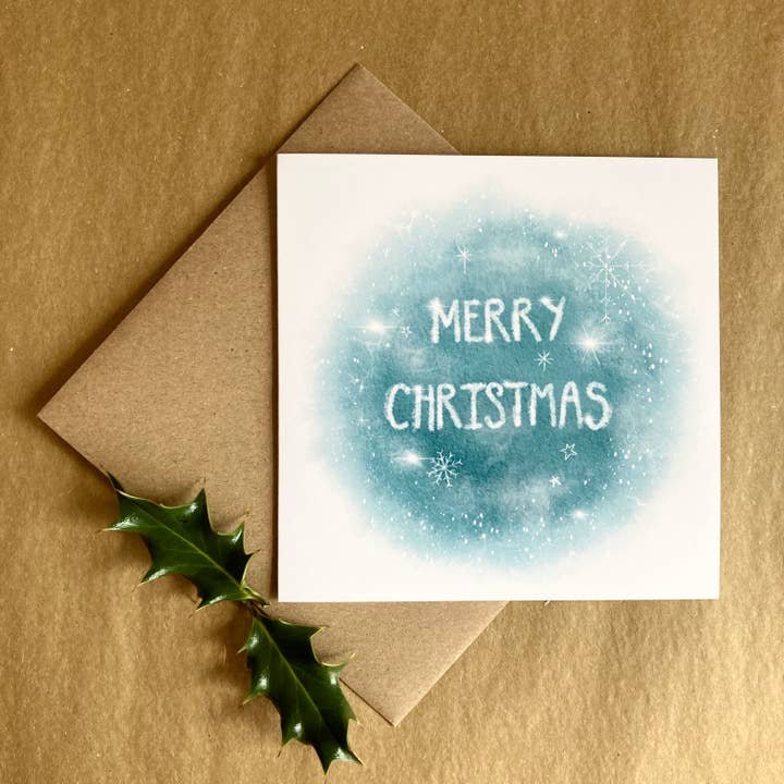 Merry Christmas - Frosty winter card for wholesale by deer dawn