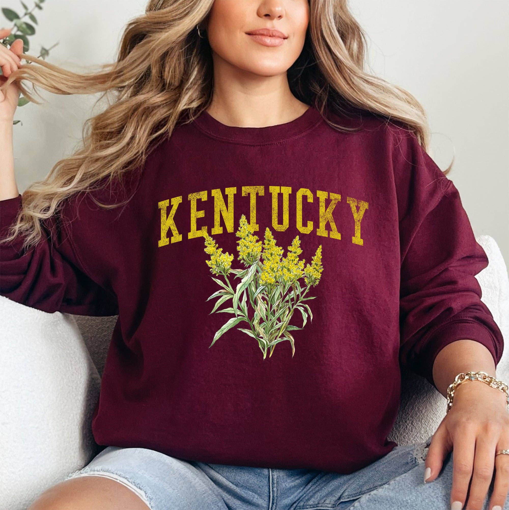 Refinery Number One LLC - Vente Sweat-shirt à imprimés – unisexe - Chandail à motif floral Kentucky State6
