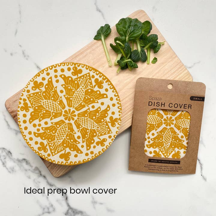 Halo Dish Covers - Wholesale Dinner & Cloth Napkin - Dish and Bowl Cover Small Madiba Print | handy single portio2