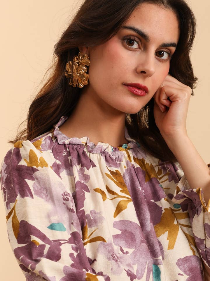 MOOYA - Wholesale Blouse - Women's - Floral long-sleeve blouse - M2017