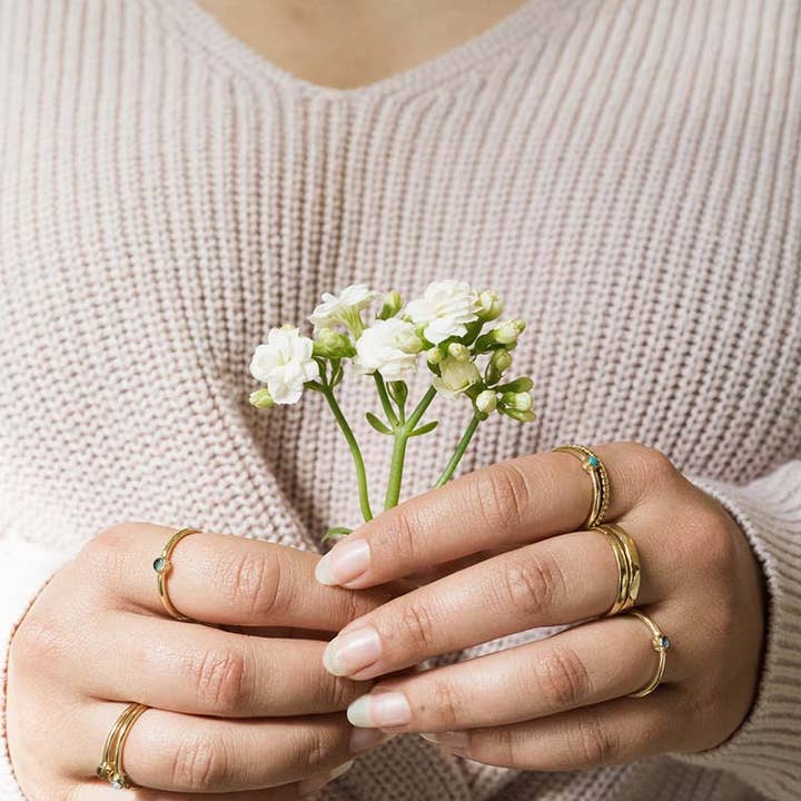 Matr Boomie Fair Trade - Wholesale Band/Stacked Ring - Dhera Assorted Semi-Precious Stone Stacking Rings2