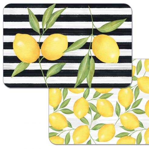 Jardin De Citron Wendbares rechteckiges Kunststoff-Tischset für den Großhandel von CounterArt/Highland Home/Thirstystone/CoasterStone