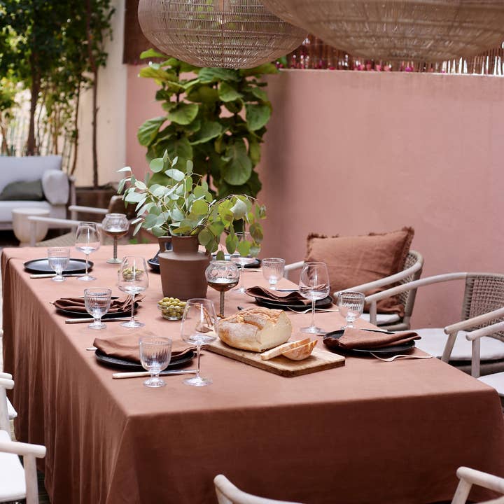 MagicLinen (We handle U.S. import procedures for you) - Wholesale Tablecloth - Chocolate brown linen tablecloth3