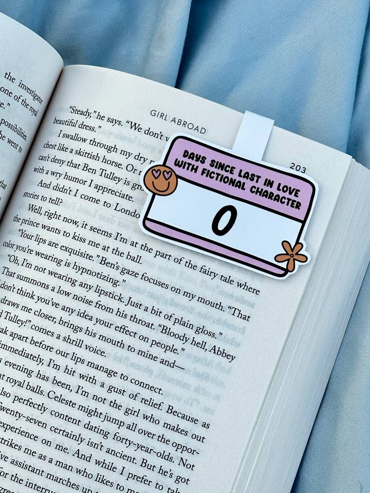 Days Since Last In Love With Fictional Character Bookmark for wholesale by Tally Plant Club