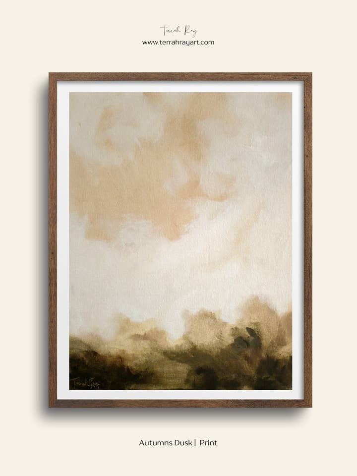 Morning Glow - Warm Neutral Tone Landscape Art Print for wholesale by Terrah Ray Fine Art Studio
