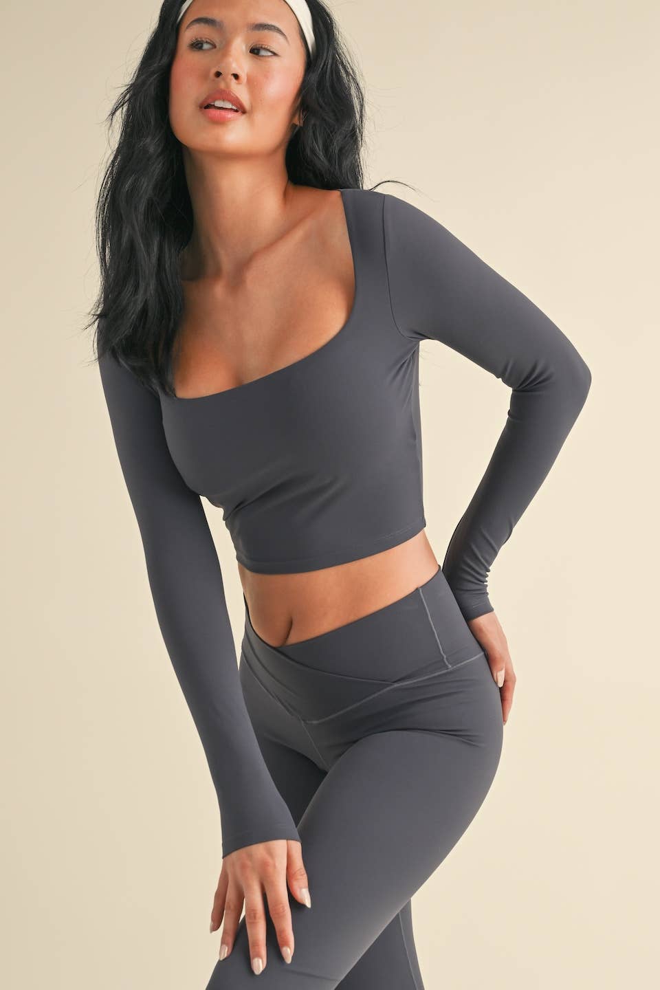 KIMBERLY C - Wholesale Athletic Top - Women's - Balletcore Long Sleeve Square Neck Top18