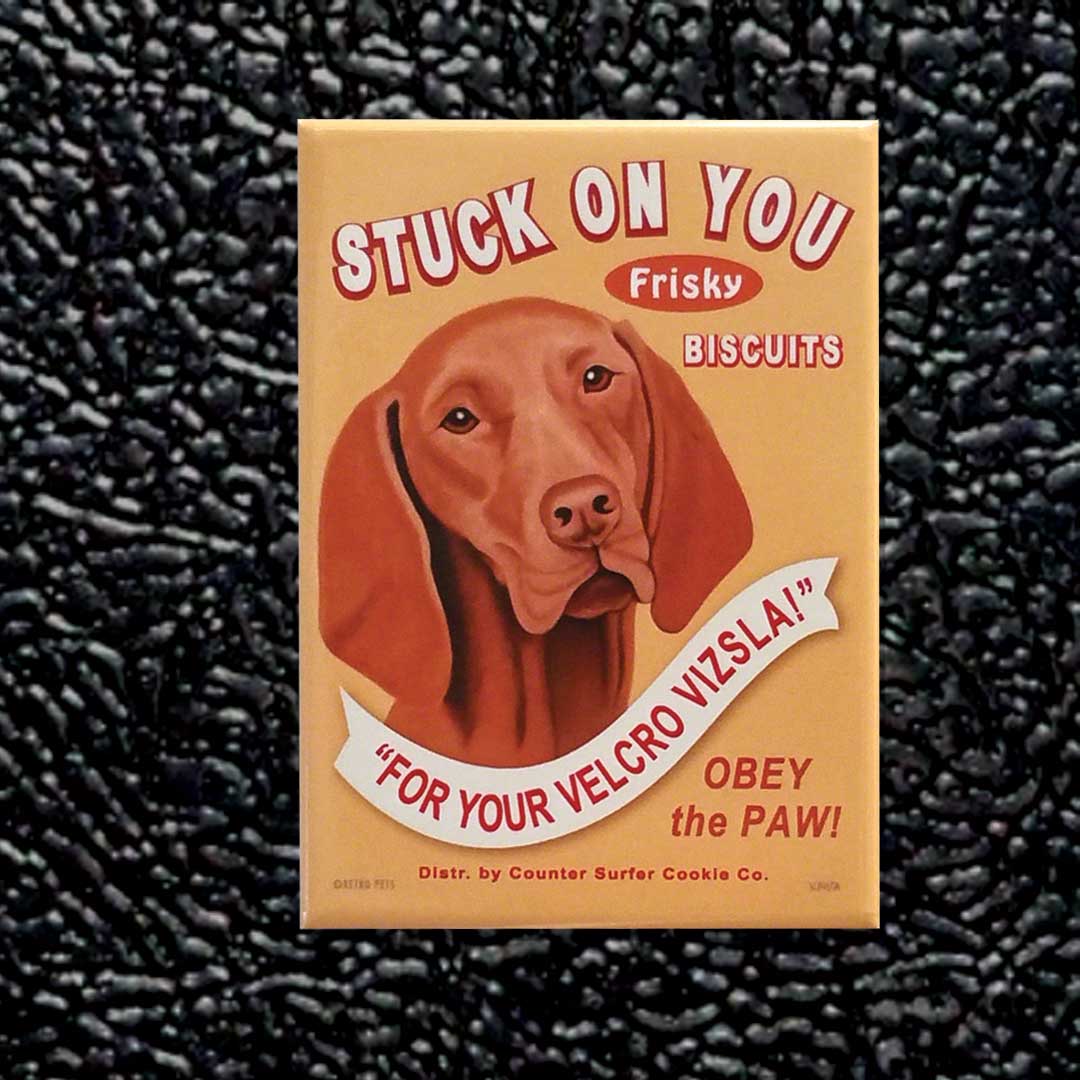 Retro Pets - Wholesale Magnet - Vizsla 'Stuck on You' Refrigerator Magnet 4-Pack3