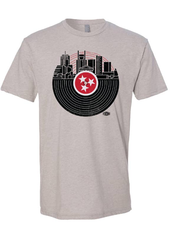 Cityscape Record T-Shirt for wholesale by Twine Graphics