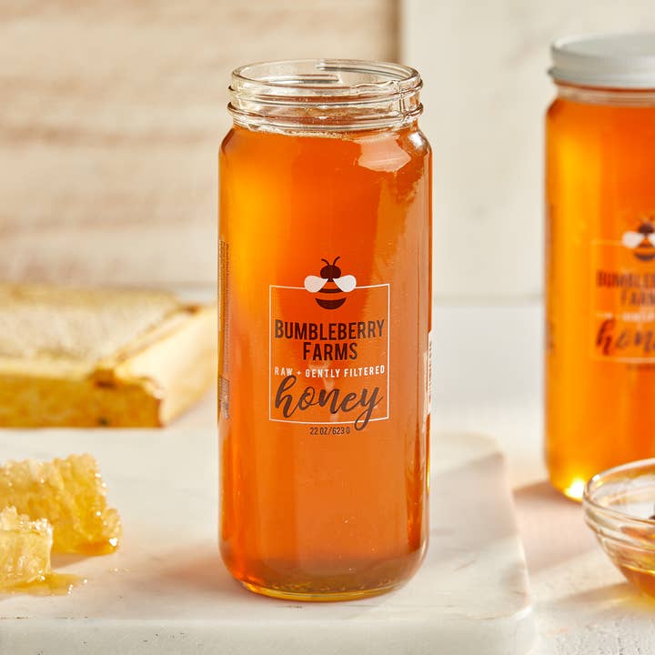 Raw + Gently Filtered Honey - 22 OZ for wholesale by Bumbleberry Farms