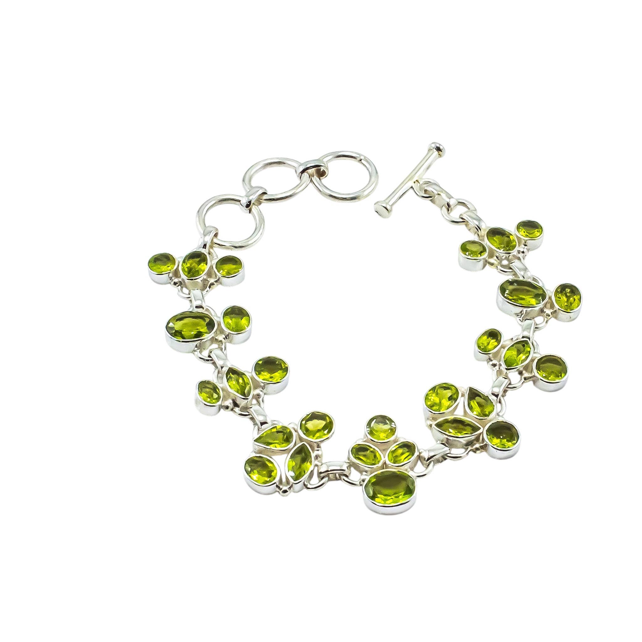 Quasar Gems USA – wholesale Link & chain bracelet – Peridot Bracelet Sterling Silver Adjustable2