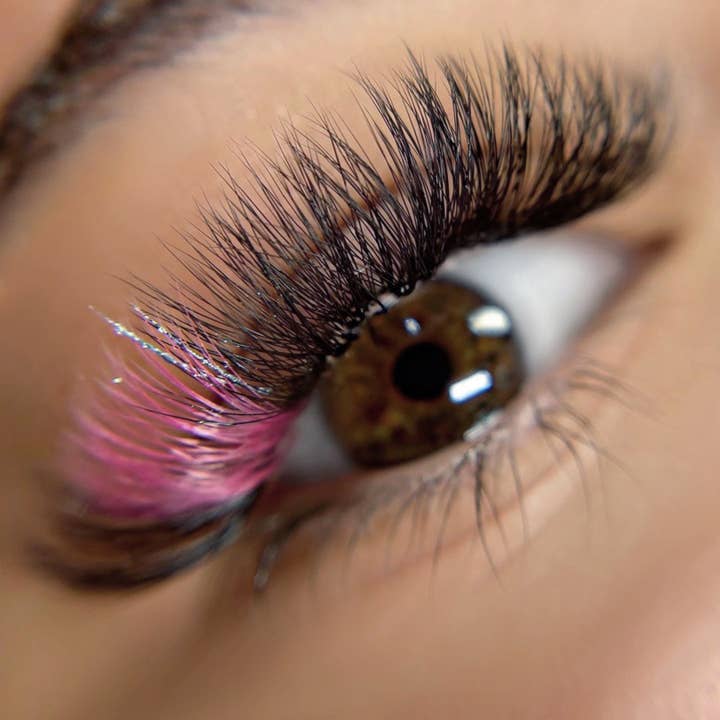 Eyesy Lash – wholesale False/fake eyelashes – PINK Premade Fans - Color Promade Fans 3D-10D - C, D, M, L4