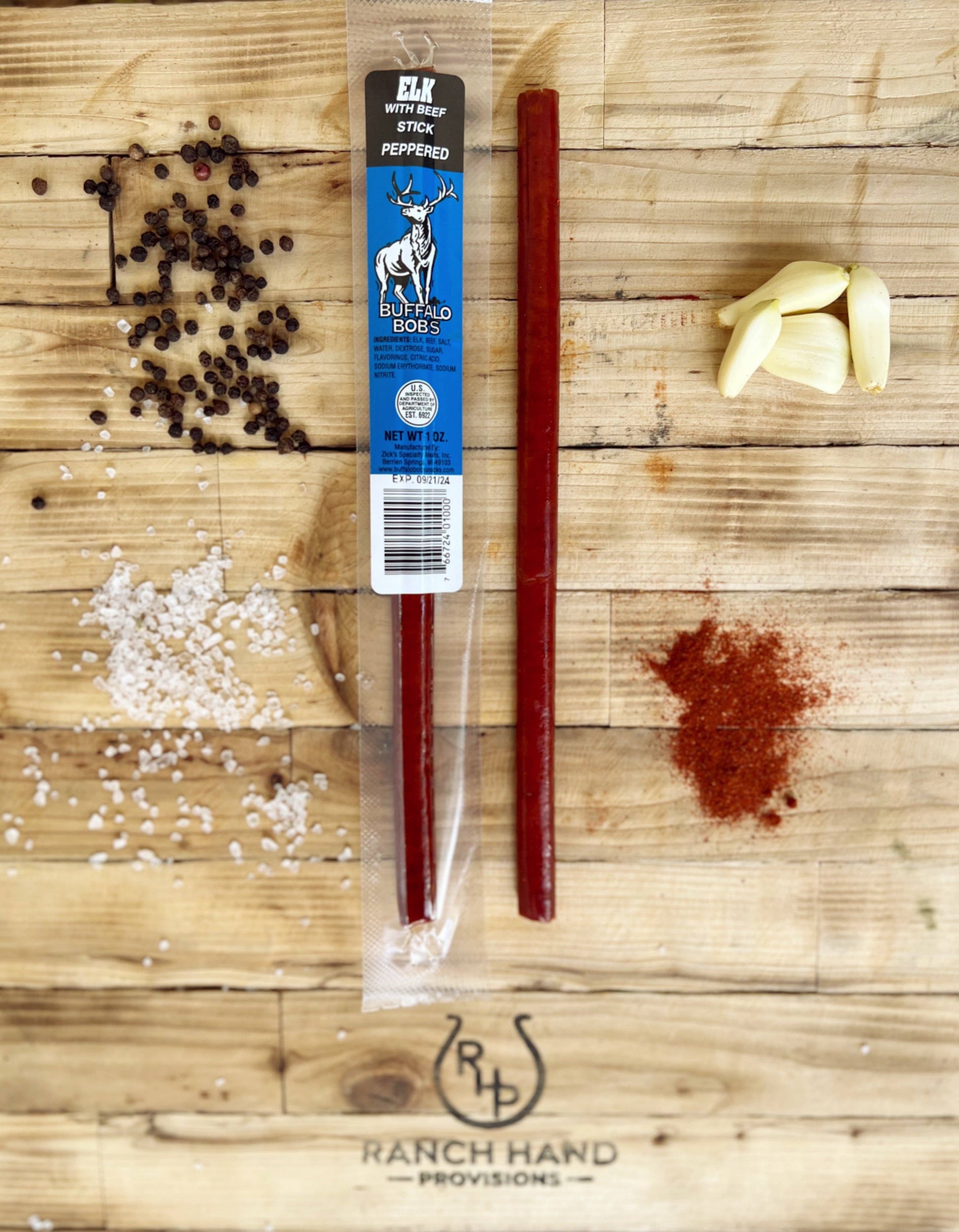Ranch Hand Provisions - Wholesale Jerky - Peppered Elk Stick2