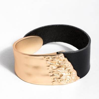 SAACHI - Wholesale Bangle Bracelet - Leather Metal Statement Bracelet6