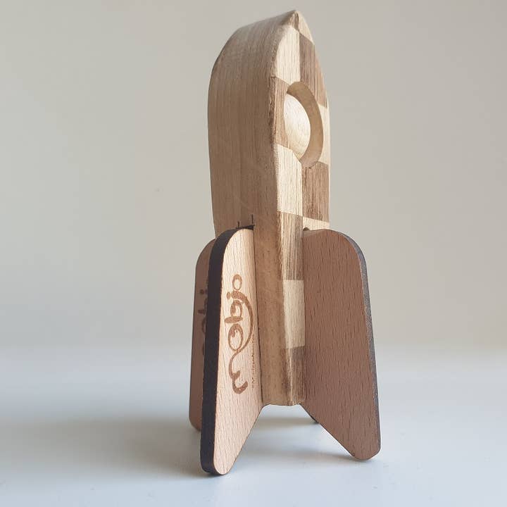 Mobjo - Wholesale Wood Toy - Kids - Wooden space rocket. Handmade. SpaceJo5