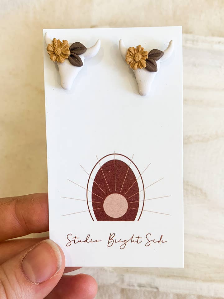 White Bull Studs for wholesale by Studio BrightSide