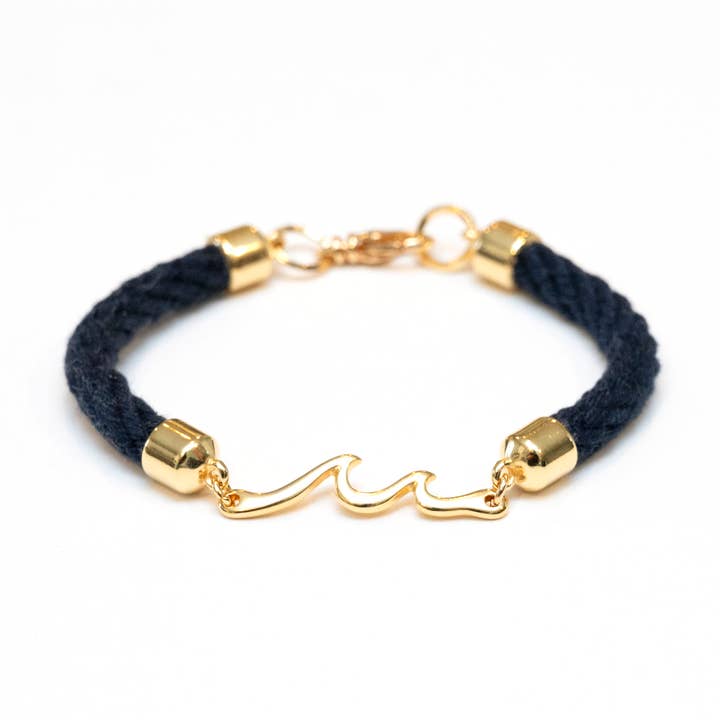 Madaket - Navy/Gold - Nautical Rope Bracelet for wholesale by Allison Cole Jewelry