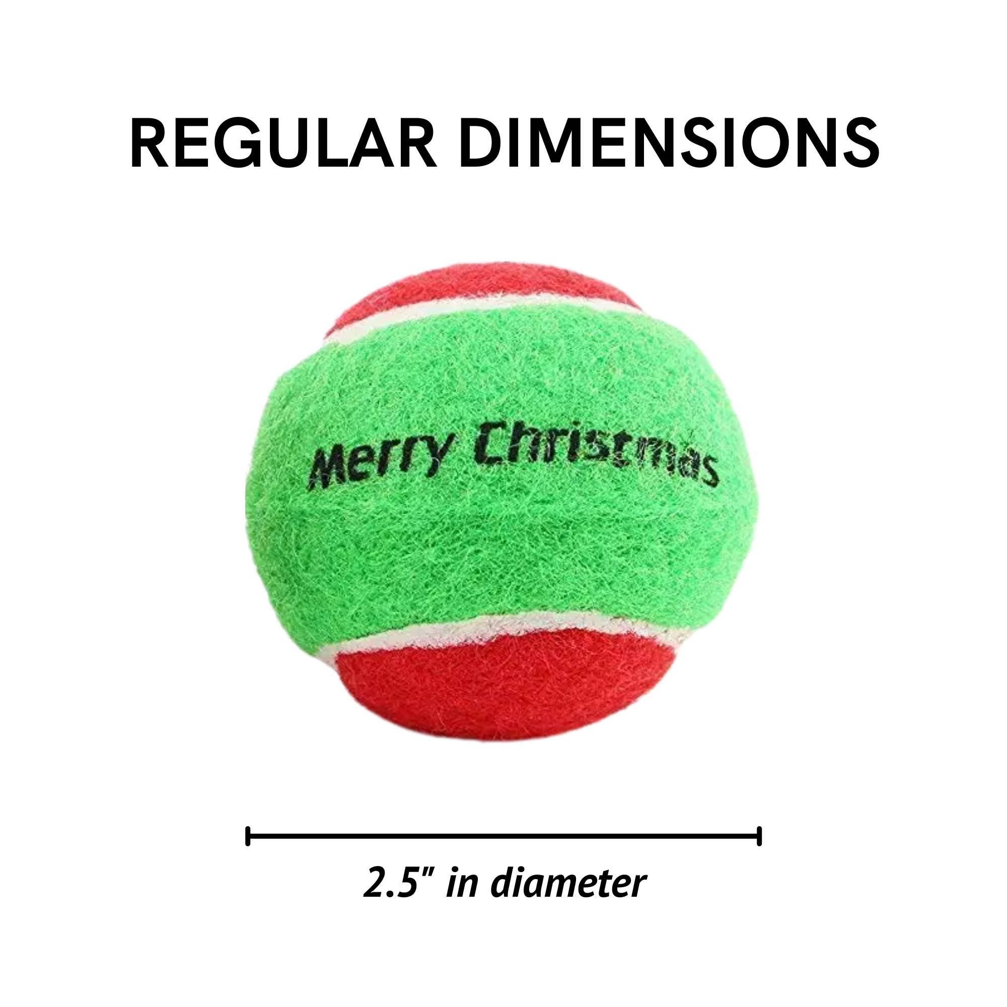 Midlee Designs - Wholesale Pet Fetch Ball - Dog - Midlee Merry Christmas Dog Tennis Balls6