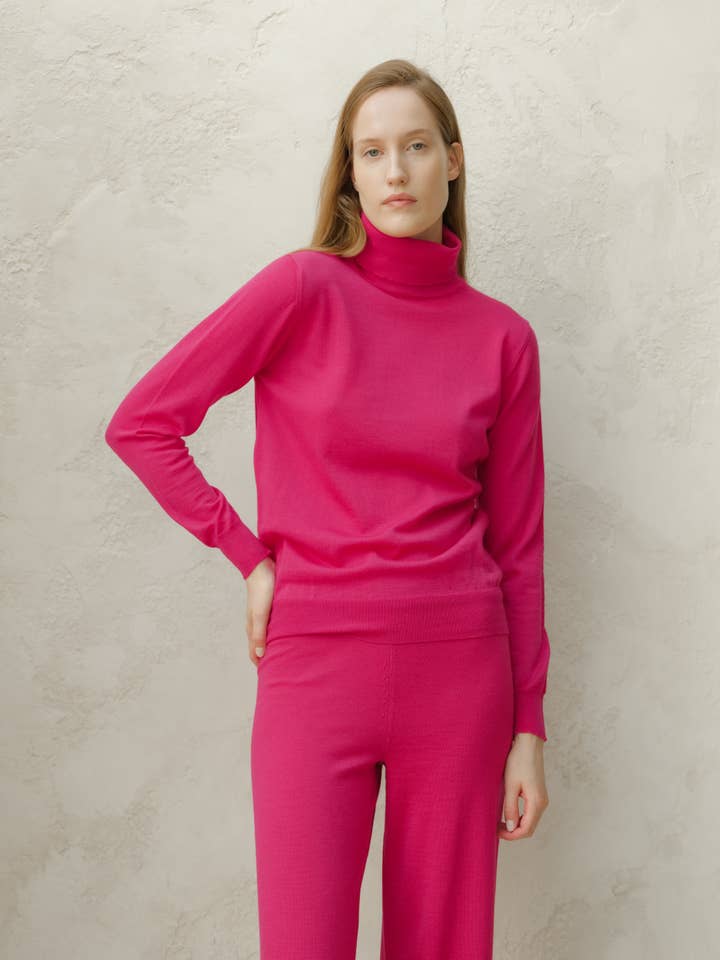 Extra fine merino wool turtleneck sweater for wholesale by Lèmme