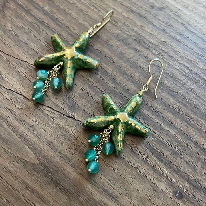 LARA UNDICI ACCESSORI SRLS - Wholesale Dangle Earrings - STELLA DI MARE ceramic earrings by Caltagirone2