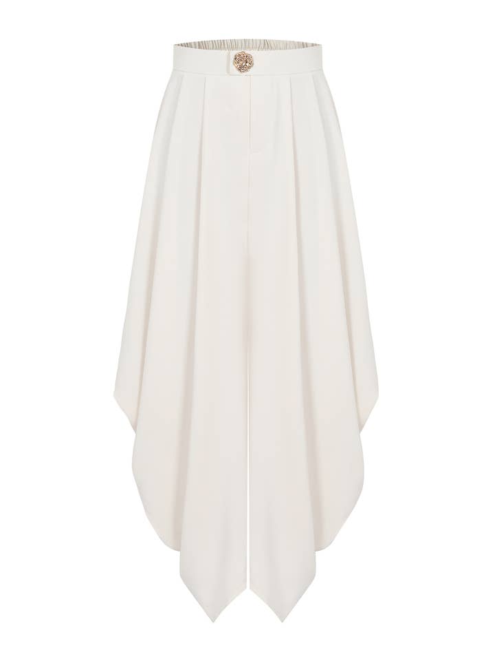 Rynkede ensfarvede bukser for engroshandel hos RIVIR