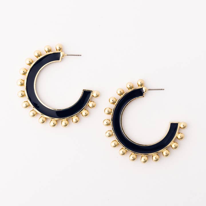 Earrings Hadley Navy & Orange L for wholesale by Michelle McDowell