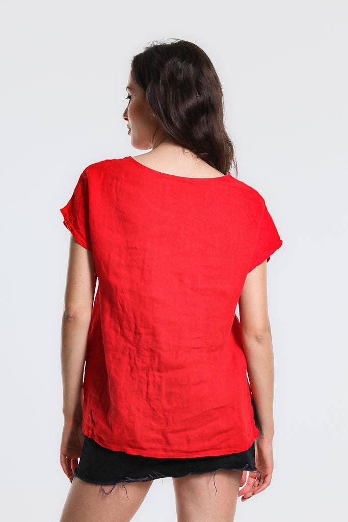 TINA Stephens Italy/Tees By Tina – wholesale Blouse – Women’s – Perri Linen Crochet Diamond Top (BSS195)11