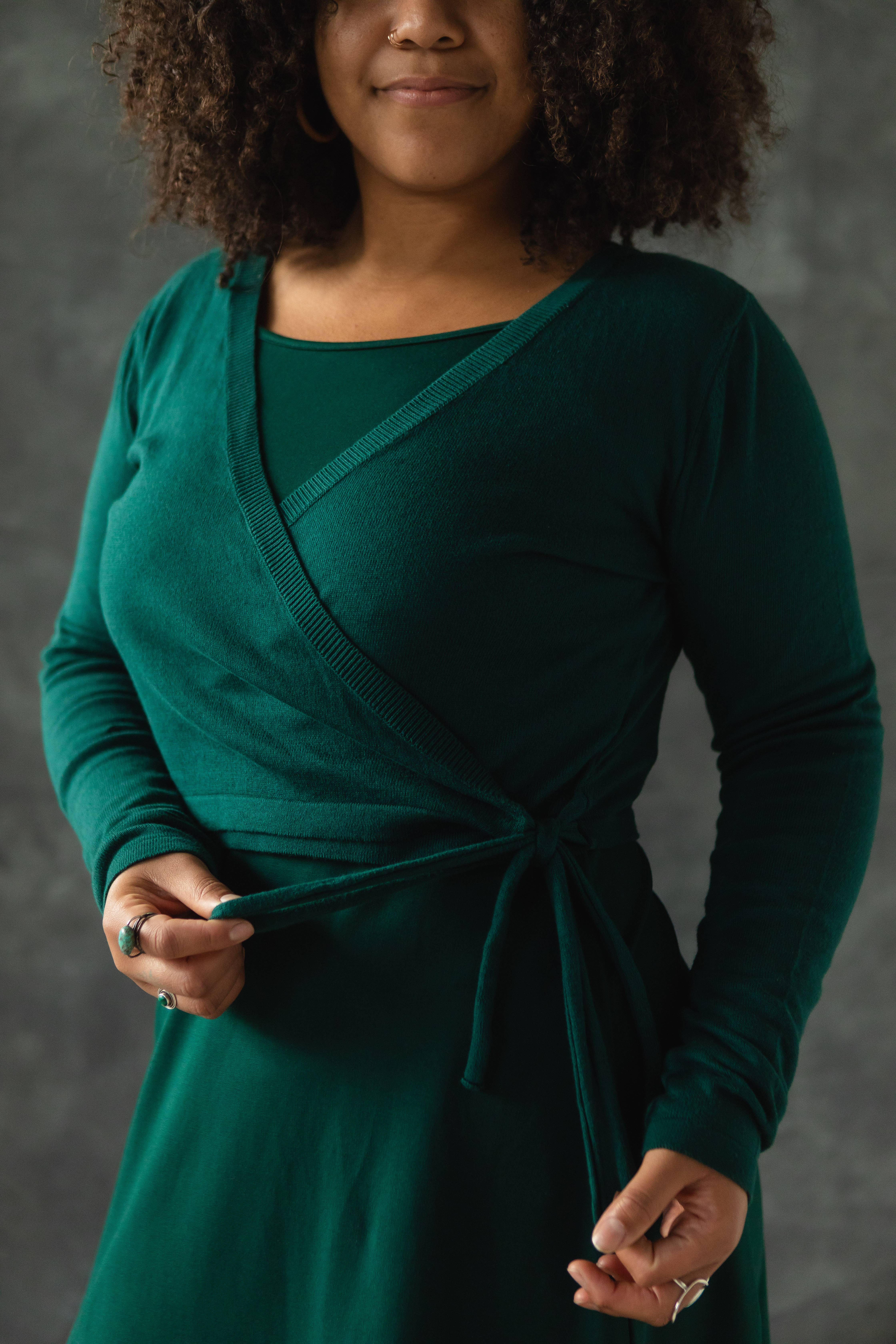 UNA PLUMA - Wholesale Knit Sweater - Women's - Colibrí Wrap Sweater - Organic Cotton Wrap7