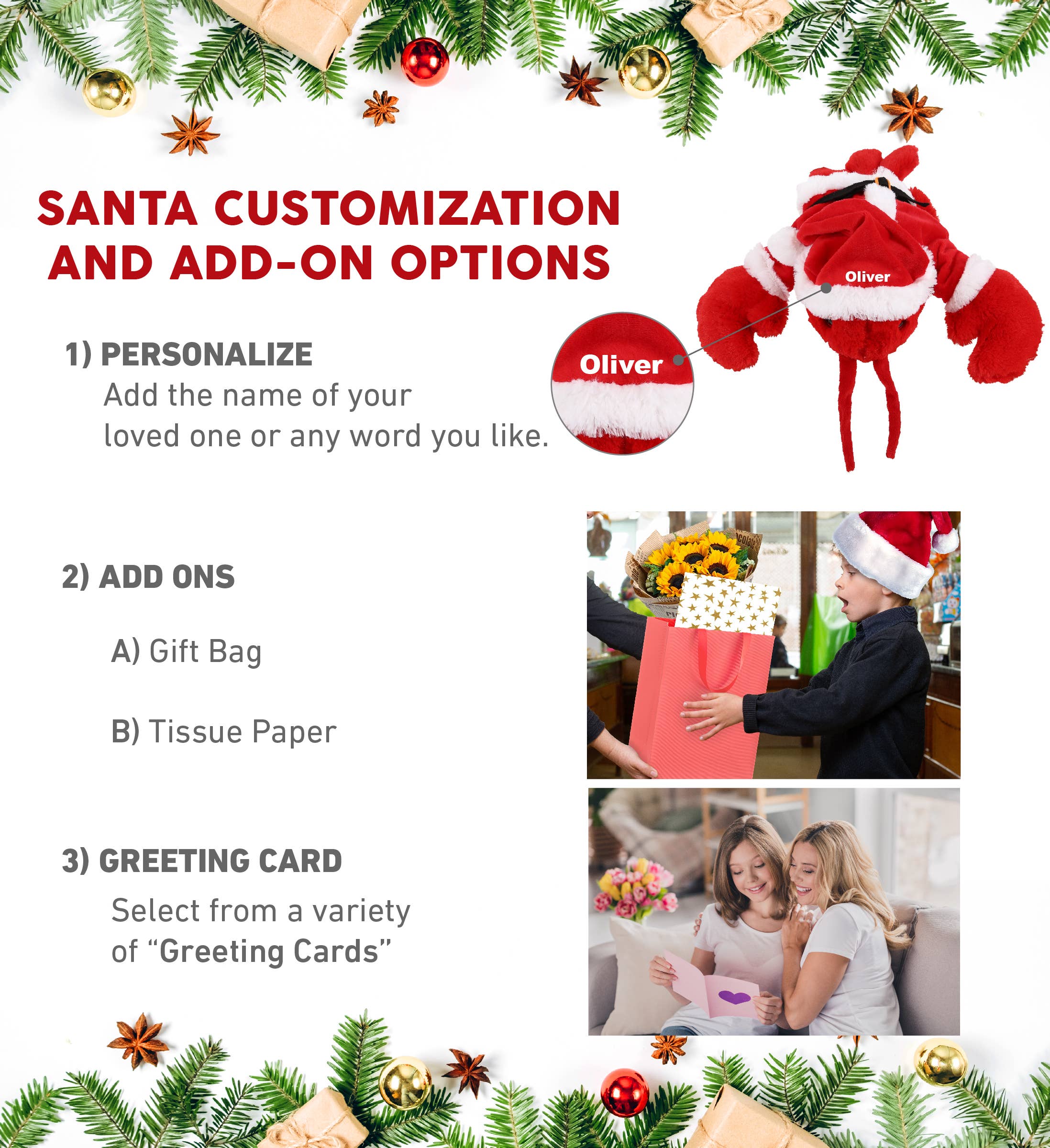 Cota Global – wholesale Fyllda/plyschleksaker - Barn och baby – Plyschjultomte - Supersoft plysch - Elegant röd hummer1