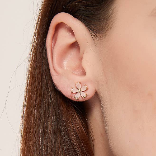 Melange Blanc - Wholesale Stud/Post Earrings - Parker flower earring, flower stud, flower stud earring5