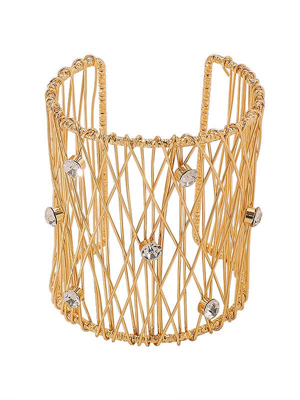 UZ Wholesale Store - Wholesale Cuff Bracelet - Geometric Rhine Stones Ringent Bracelet Accessories8