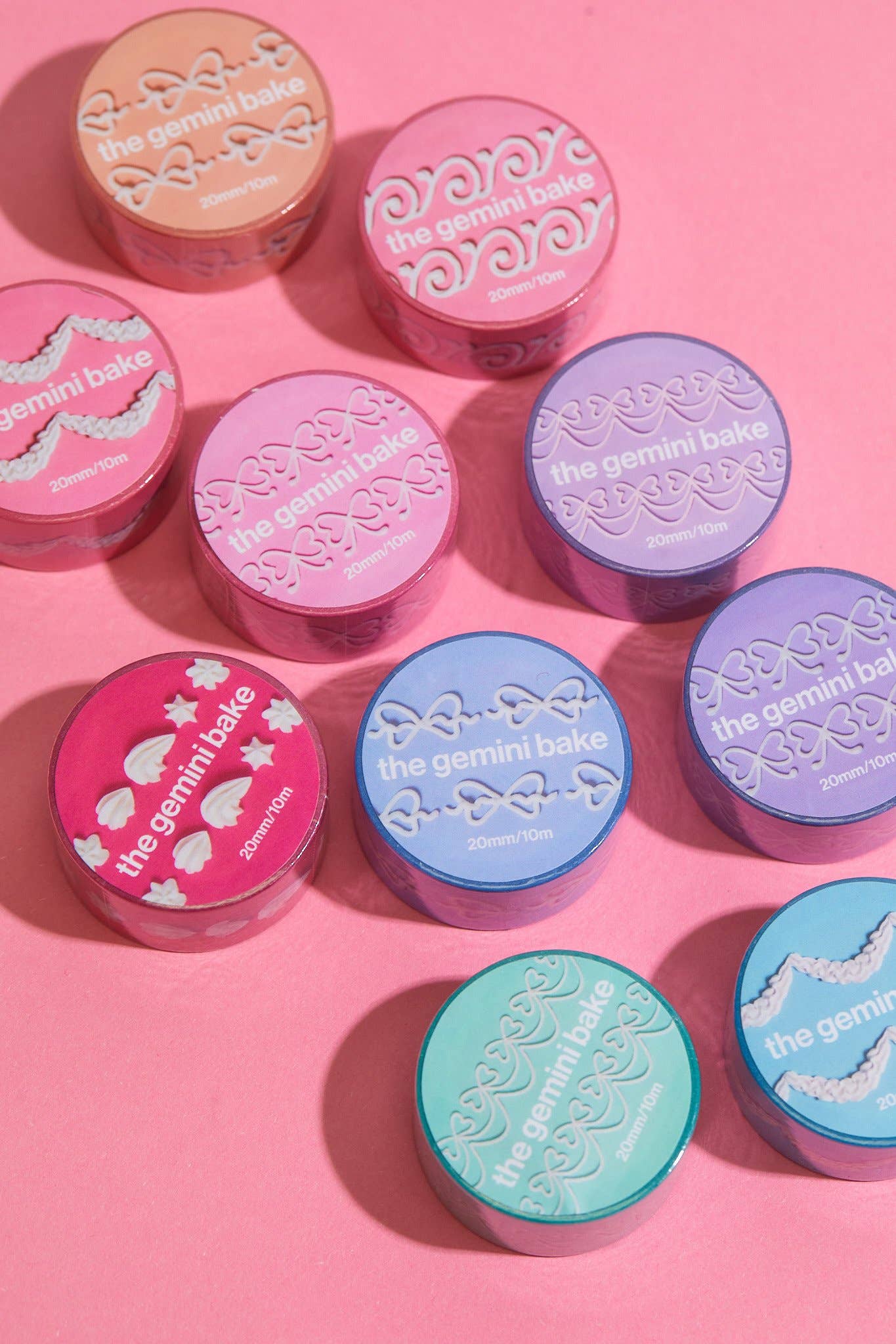 The Gemini Bake - Wholesale Washi Tape - Frosting Washi Tape 40mm - Shell Border & Large Heart Bows3