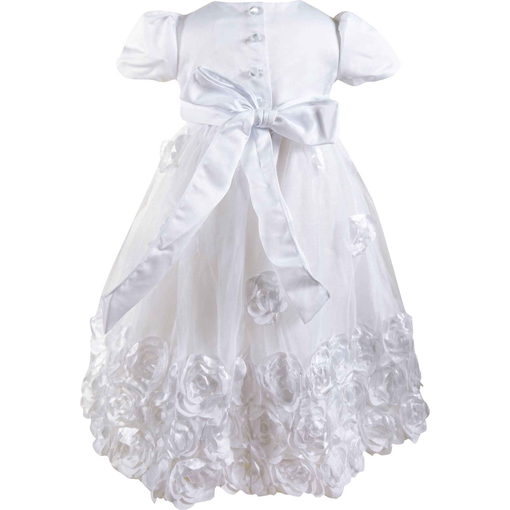 Angeline Kids - Wholesale Dress Set - Baby - Baby Infant Girls Christening Baptism Dress With Bonnet - Rosalina1