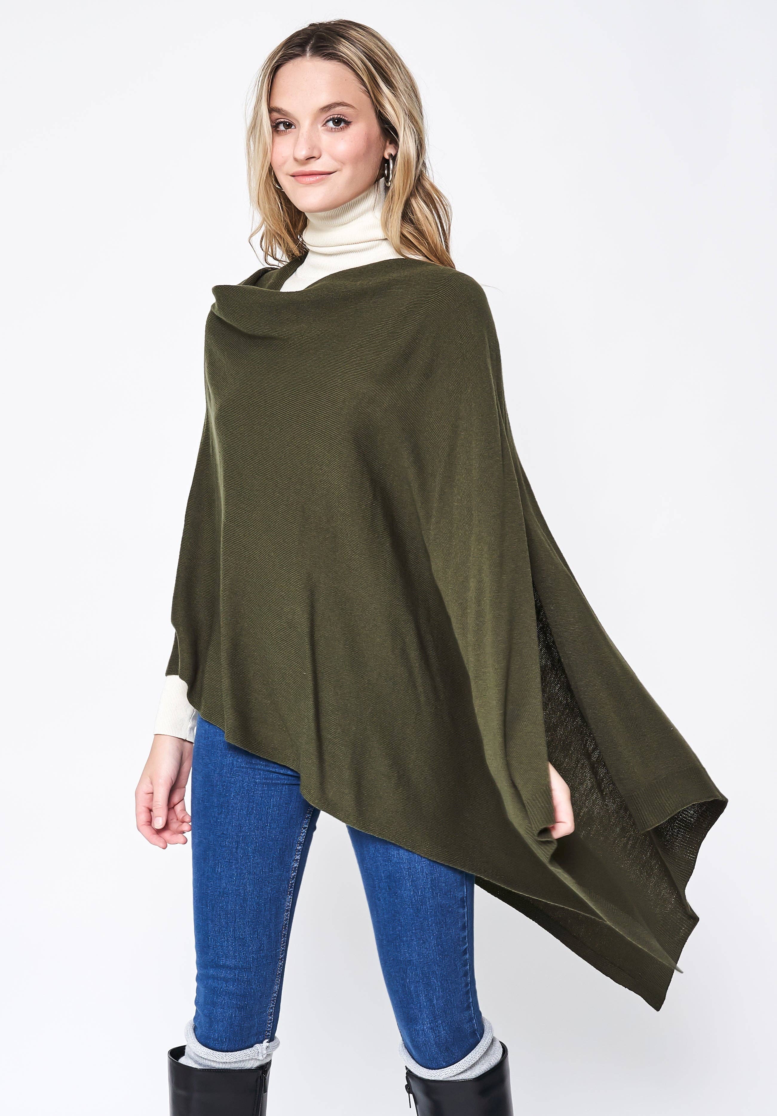 Do Everything In Love® - Wholesale Poncho - Women's - Solid Scarf Poncho19