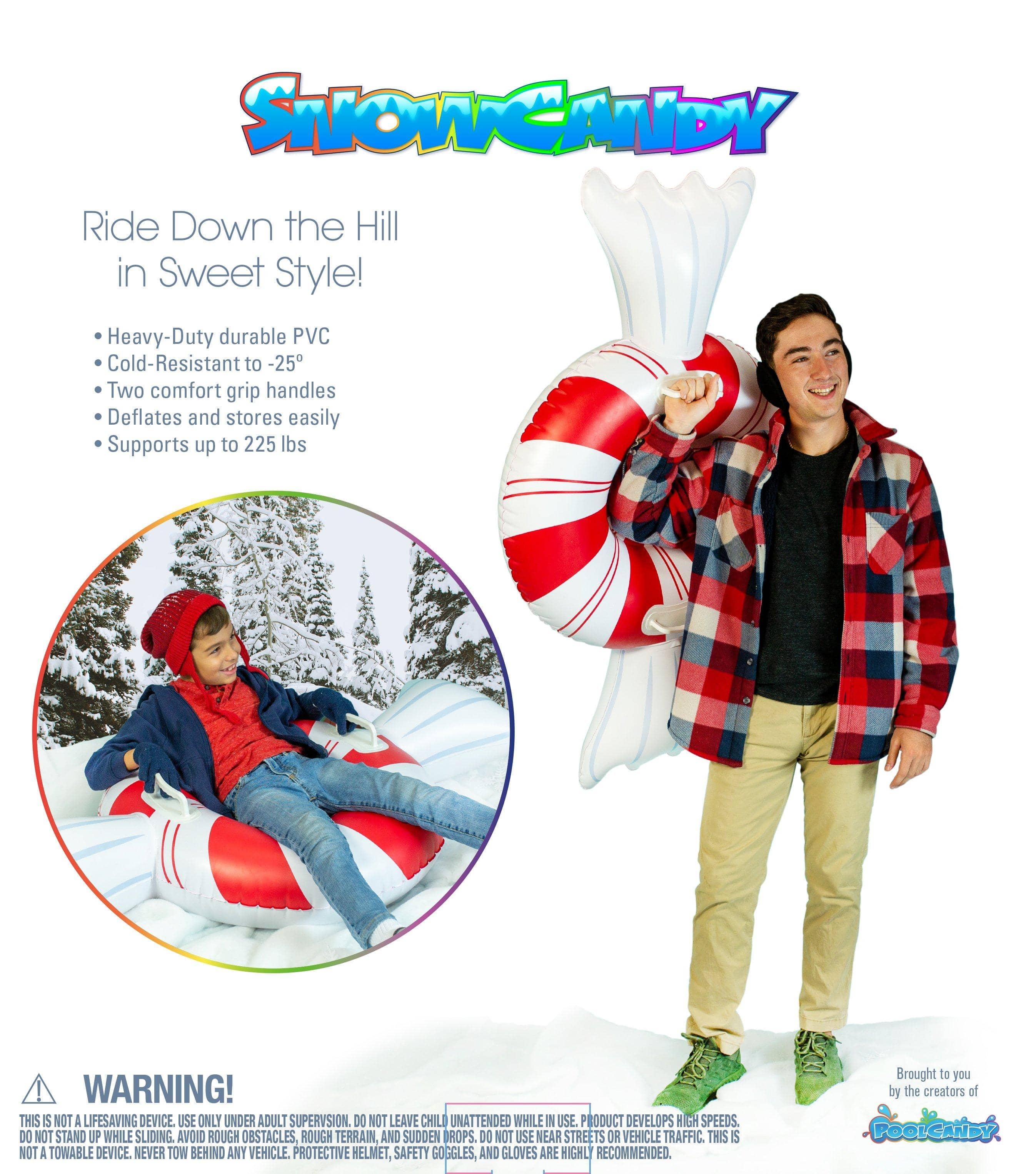 PoolCandy - Wholesale Inflatables - Peppermint Candy Snow Sled 42 inch SnowCandy5