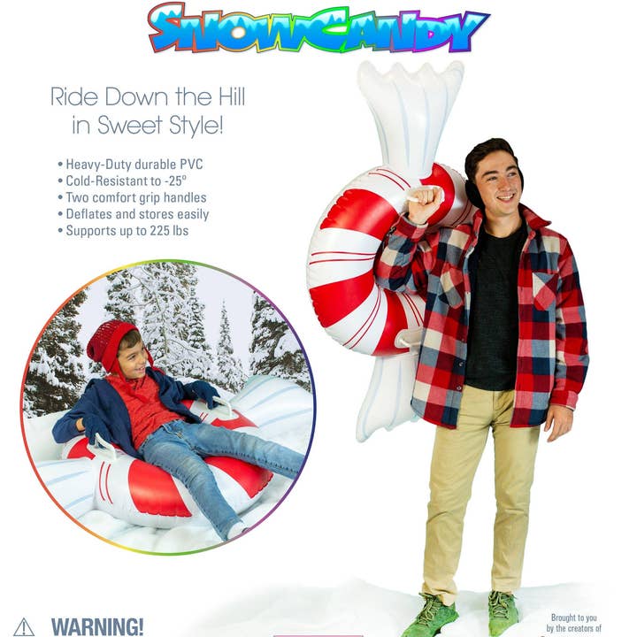 PoolCandy - Wholesale Inflatables - Peppermint Candy Snow Sled 42 inch SnowCandy5
