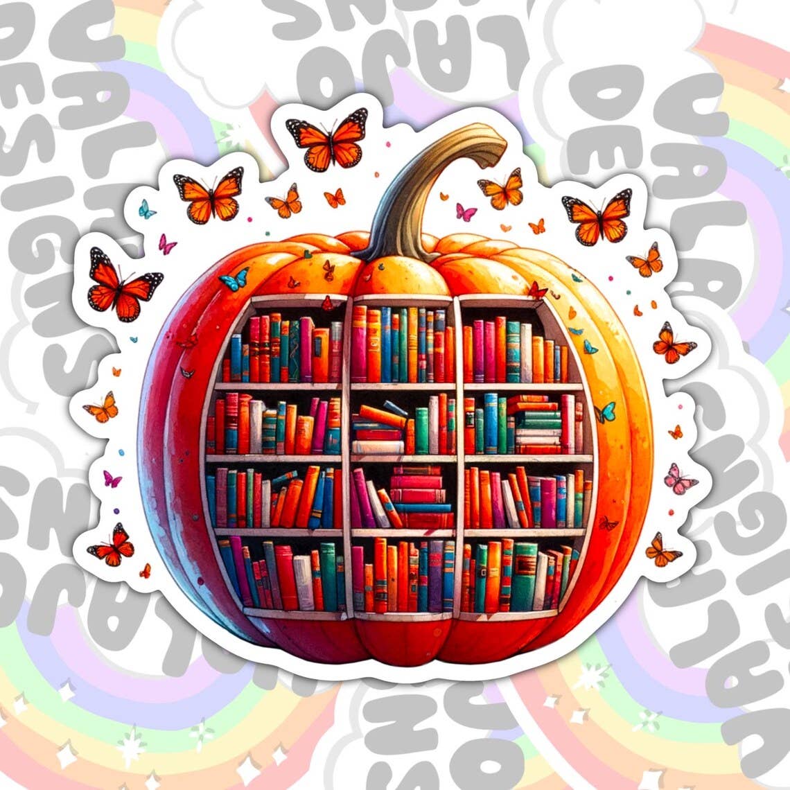 Valajo Designs - Vente Autocollant - Autocollant imperméable Halloween Book-ish0