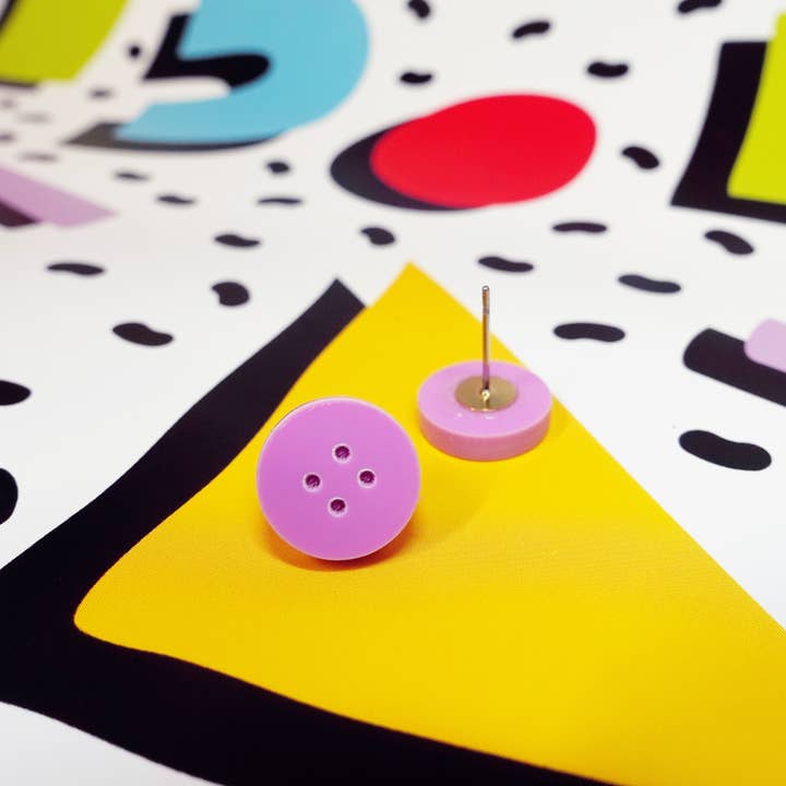 Silly Loaf - Wholesale Stud/Post Earrings - Buttons Stud Earrings3
