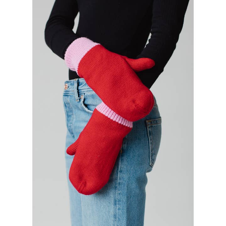 Panache Apparel Co. - Wholesale Mittens - Women's - Red & Pink Knit Mittens