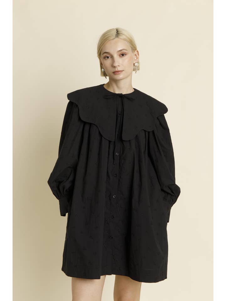 Aureum - Wholesale Dress – Women's - AD1826 - SCALLOP COLLAR MINI DRESS4