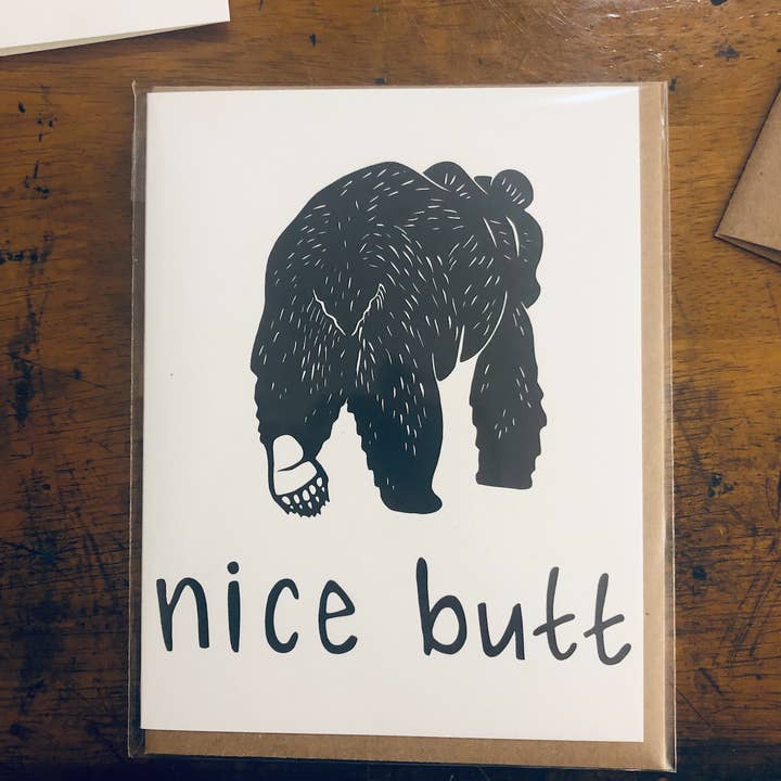 Critter Butts - Wholesale Gewone wenskaart - Nice Butt Bear - 100% gerecyclede wenskaart4