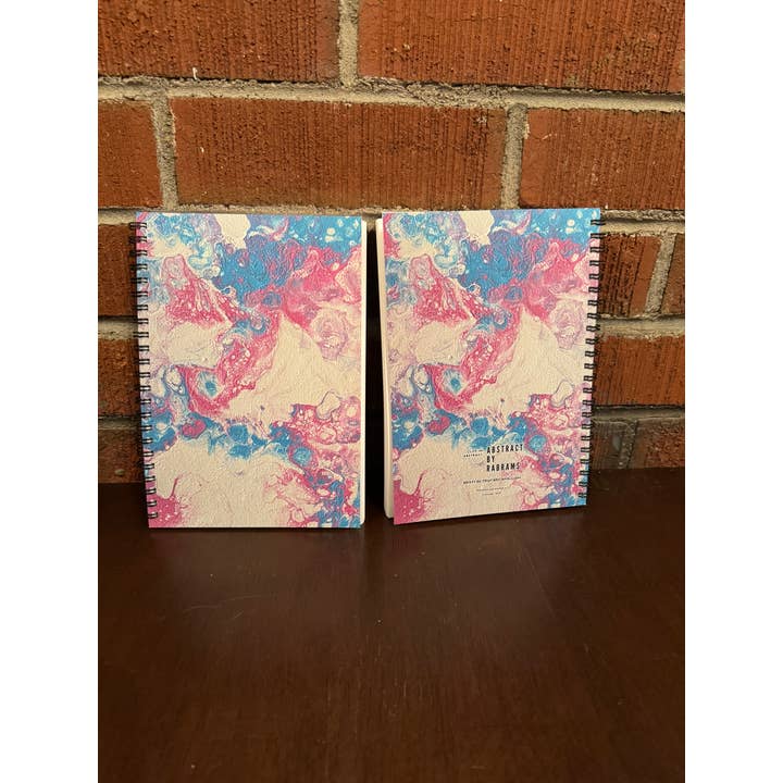 AbstractbyRabrams - Wholesale Notebook - Trans Pride Blue Pink Soft Touch Wire-O Journal - 5.5"x8"