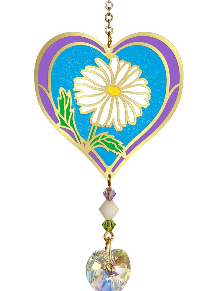 Fødselsmåned Blomst Suncatcher Daisy for engroshandel hos Wild Things Gifts Ltd