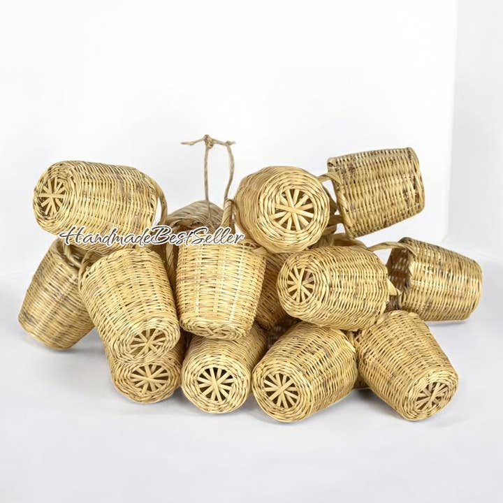 HandmadeBestSeller - Wholesale Basket - Handmade Mini Basket Ornaments – Natural Rattan Decor
