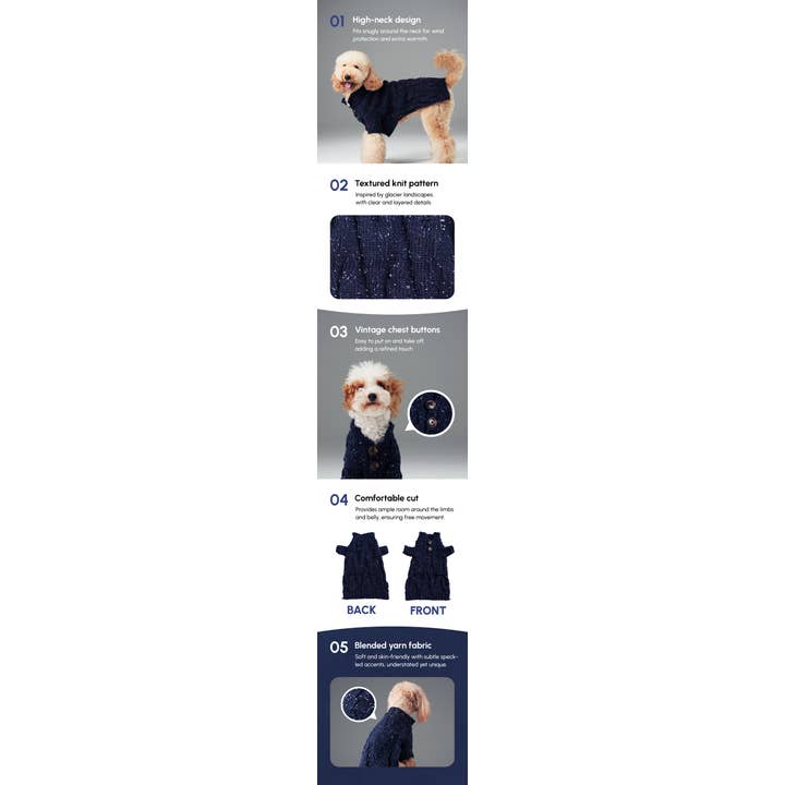 PEHOM - Wholesale Pet Sweater - Dog - GLACIER PET SWEATER - NAVY11