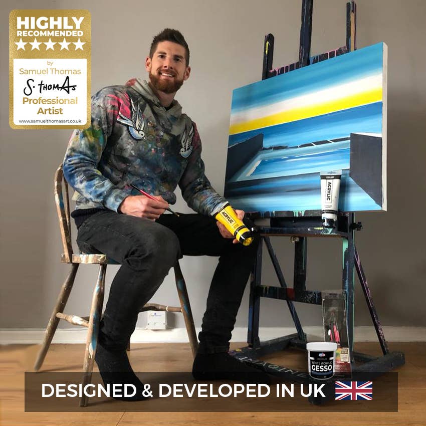 Zieler - Vente Assortiments de peinture - Gesso acrylique blanc premium opaque à finition mate5