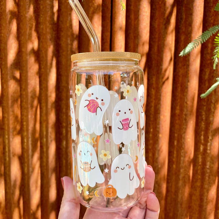 Libbey „Pantasmas“ mexicanske motiver glaskop - 16 oz for engroshandel hos Las Changuis Tianguis