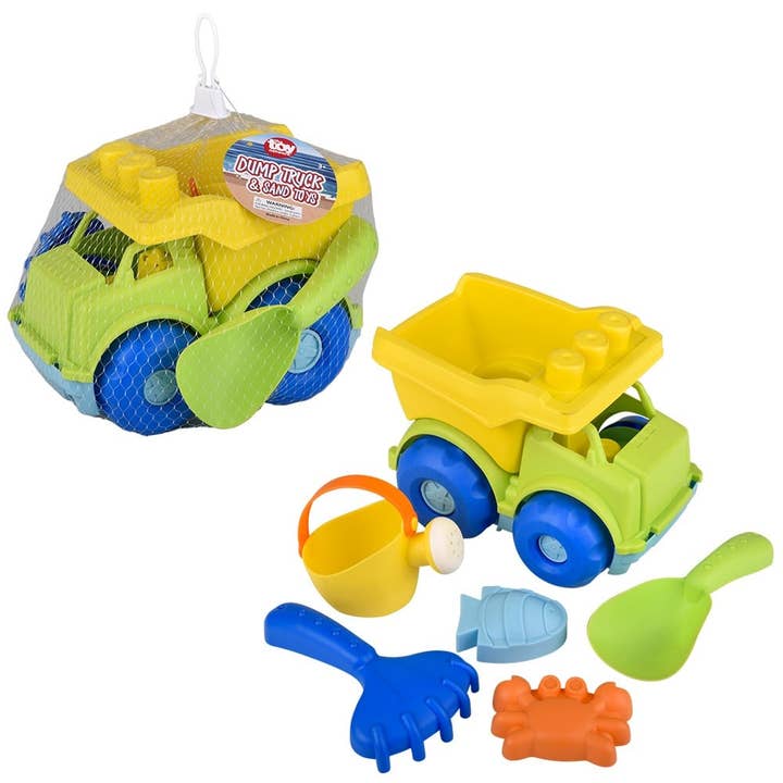 Dumpertruck og 5 dele sandlegetøj - LLB Toys for engroshandel hos La Luna Bella - Toys