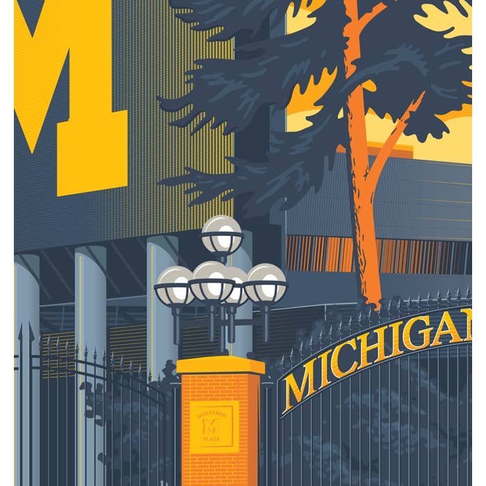 The Mighty Mitten - Wholesale Art Print - Michigan Stadium - Michigan Travel Art Print3